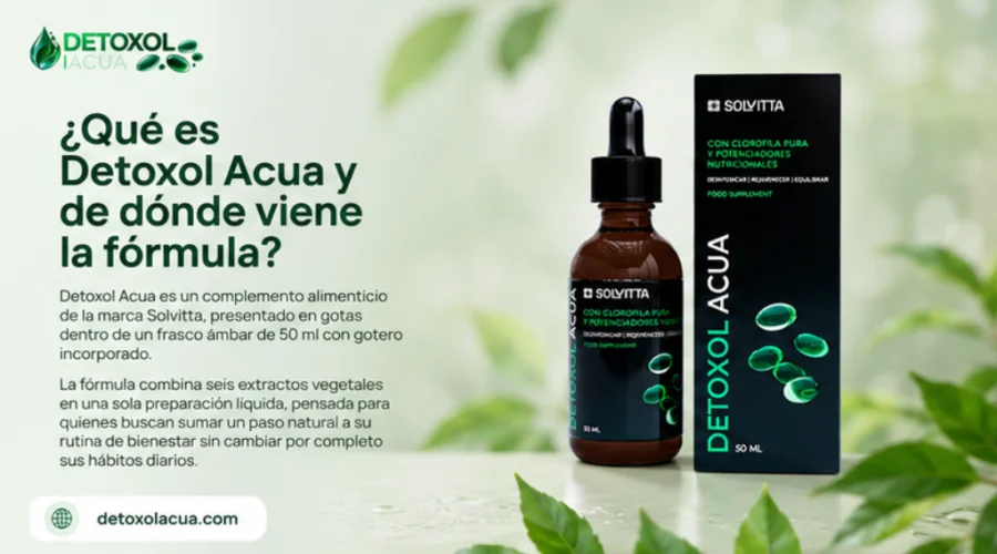 Detoxol Acua - frasco de gotas y caja del producto